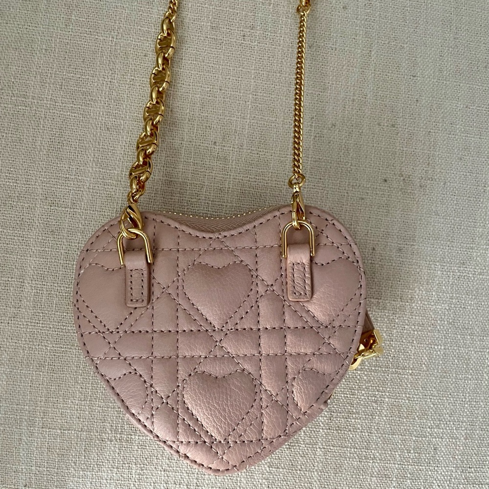 Dior Caro Heart Pouch with Chain - pink / blush - Picture 5 of 7